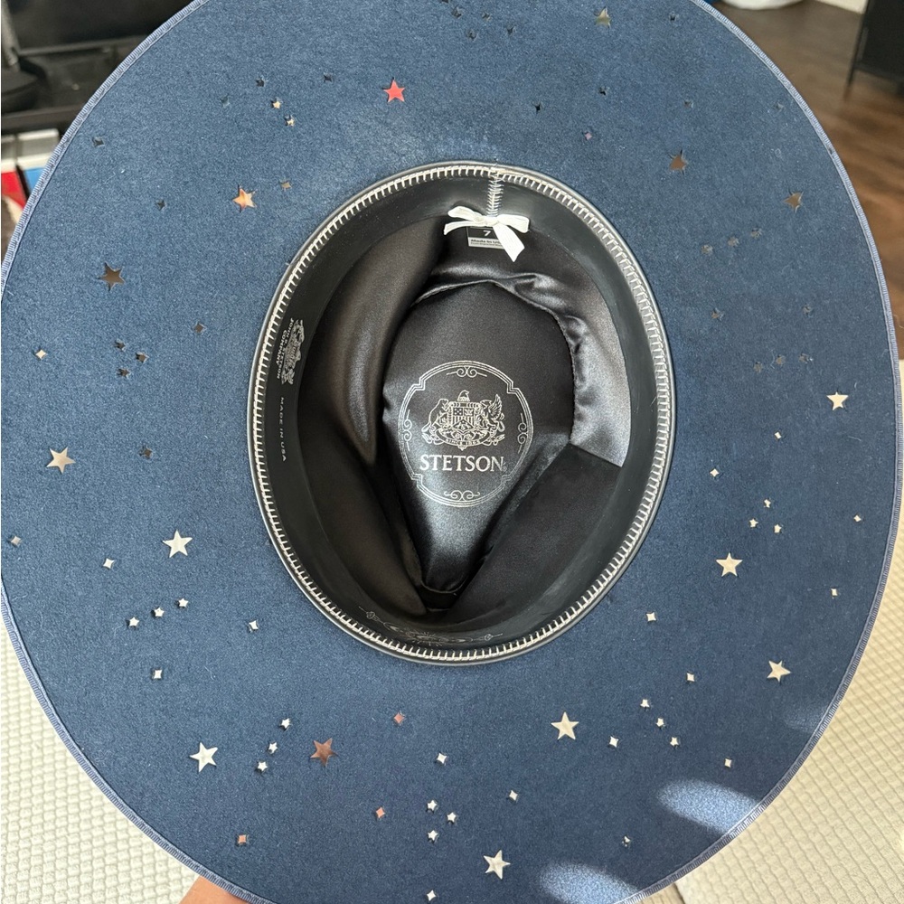 Stetson Navy Blue Star-Cut Out Women’s Hat size 7 - Picture 6 of 10